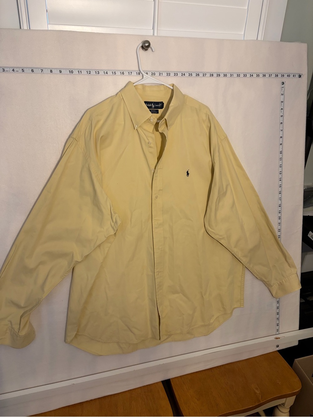 Ralph Lauren Men’s Light Yellow Button-Down Shirt Jacket